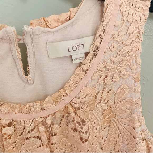 Loft Peach Lace Blouse - Picture 3 of 5